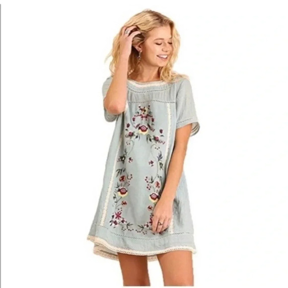 Umgee Boho Embroidered Delicate Dress - Picture 1 of 9